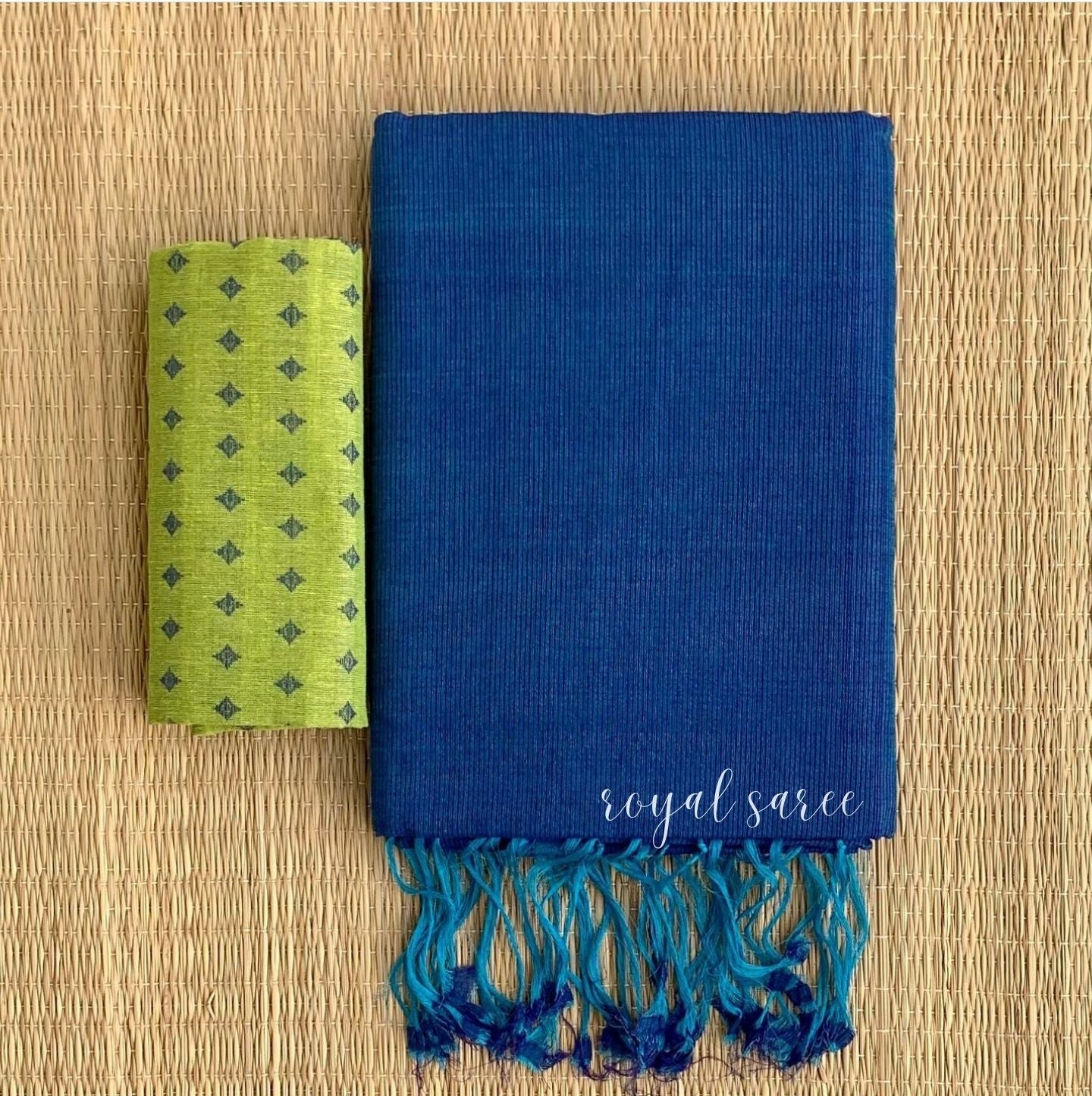 Royal Blue Color Chanderi Saree