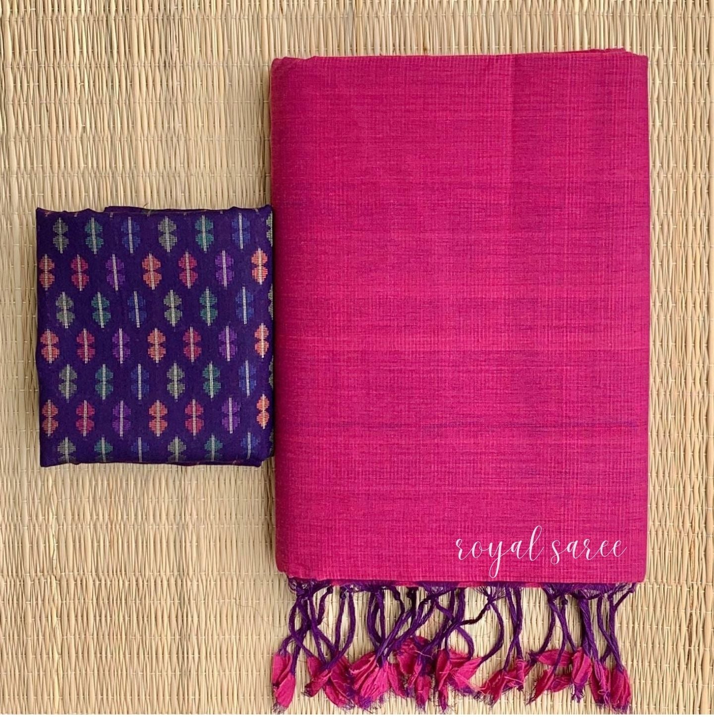 Dark Pink Color Dola Silk Saree